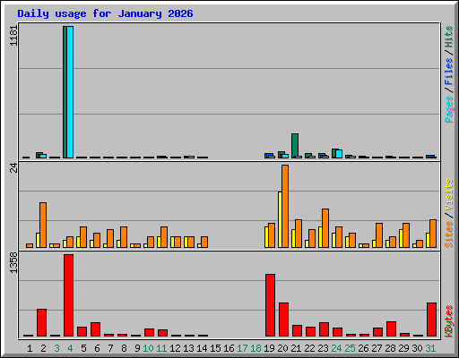Daily usage for January 2026